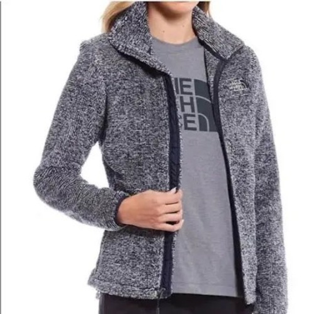 The North Face Osito Full Zip Fleece Jacket Blue White Marled Womens Medium